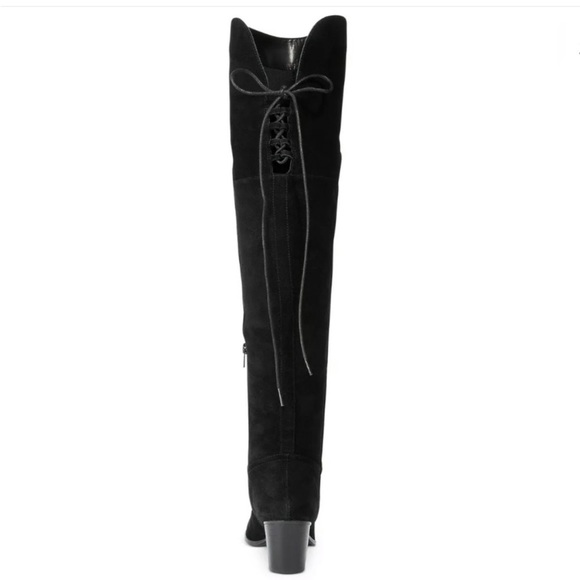 Aldo Womens Jeffres Black Suede Almond Toe Over Knee Boots - Picture 3 of 16